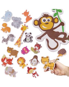 Zabawka do kąpieli wanny wodna dla dzieci naklejki piankowe zwierzątka 18 el.