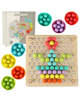 Układanka edukacyjna mozaika z kulek koraliki montessori 77 el.