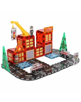 Klocki magnetyczne konstrukcyjne 3D straż pożarna 48 elementów Kik Sp. z o. o. Sp. k. | Time- 2