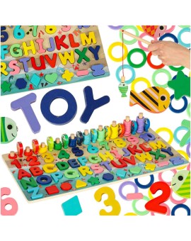 Liczydło drewniane rybki łowienie rybek alfabet cyfry