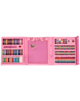 Zestaw plastyczny do malowania w walizce 208 elementów różowy Kik Sp. z o. o. Sp. k. | Time- 2