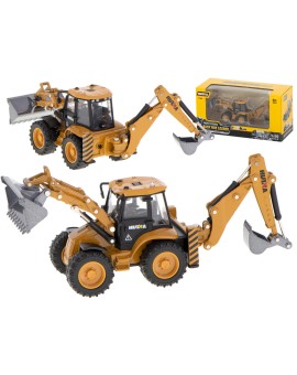 Koparka ładowarka metalowa z ruchomymi łyżkami Die-Cast H-toys 1704 1:50