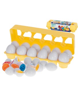 Układanka edukacyjna sorter dopasuj kształty cyferki jajka 12 sztuk