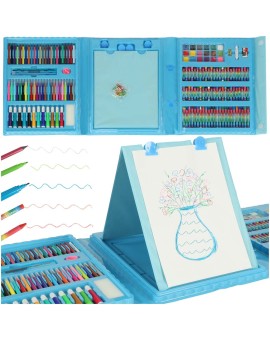 Zestaw plastyczny do malowania w walizce 208el niebieski