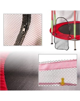 Trampolina do domu ogrodu dla dzieci siatka piłki 140cm 55inch czerwona