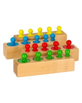 Odważniki cylindry drewniane gra układanka montessori kolorowe Kik Sp. z o. o. Sp. k. | Time- 2