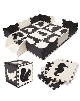 Mata edukacyjna piankowa puzzle 114 x 114 x 1 cm czarna 25 elementów