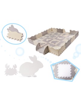 Mata edukacyjna piankowa puzzle szara ecru 36 elementów 150x150cm Kik Sp. z o. o. Sp. k. | Time- 2