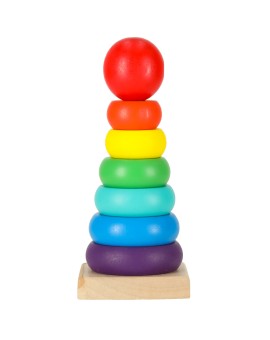 Wieża piramida piramidka drewniana do układania sorter kolorowy tęczowy 13cm Kik Sp. z o. o. Sp. k. | Time- 2