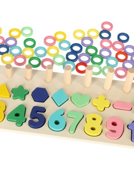 Liczydło drewniane sorter cyfry montessori 3w1 13x36cm Kik Sp. z o. o. Sp. k. | Time- 2