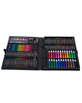 Zestaw do malowania dla dzieci artystyczny plastyczny pędzle kredki mazaki 168el + walizka Kik Sp. z o. o. Sp. k. | Time- 2