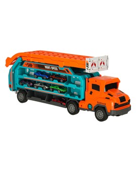 Samochód laweta transporter tor zjeżdżalnia dla samochodów pomarańczowy Kik Sp. z o. o. Sp. k. | Time- 2