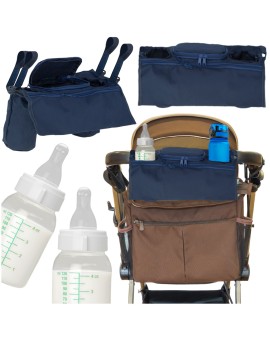 Organizer torba saszetka do wózka uchwyt na napoje butelkę granatowy