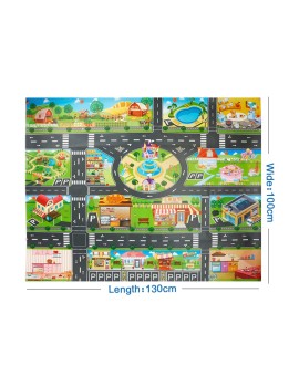 Mata edukacyjna do zabawy miasto ulica + znaki drogowe wodoodporna kolorowa 130x100cm Kik Sp. z o. o. Sp. k. | Time- 2