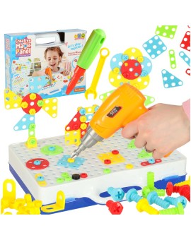 Wkrętarka wiertarka śrubki klocki konstrukcyjne zestaw majsterkowicza walizka 151 elementów