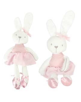Maskotka pluszowa pluszak przytulanka królik zajączek w różowej sukience 42cm