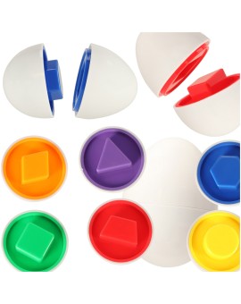 Układanka edukacyjna sorter dopasuj kształty i kolory jajka 6 sztuk