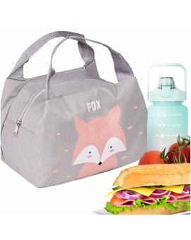 Torba termiczna na lunch jedzenie śniadaniowa izolacyjna lis różowy