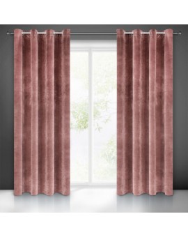 Zasłona różowa z ekskluzywnego aksamitnego welwetu 290 g/m2 140x250 cm 10 szt. przelotek - VILLA
