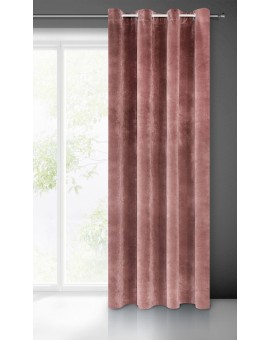 Zasłona różowa z ekskluzywnego aksamitnego welwetu 290 g/m2 140x250 cm 10 szt. przelotek - VILLA Eurofirany | Time- 2