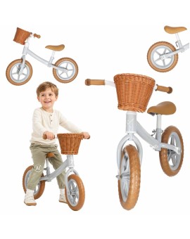 Rowerek biegowy Trike Fix Balance z koszykiem brązowy
