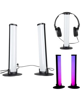 Lampka na biurko LED gamingowa RGB kolumny słupki na pilot zestaw 2 sztuki