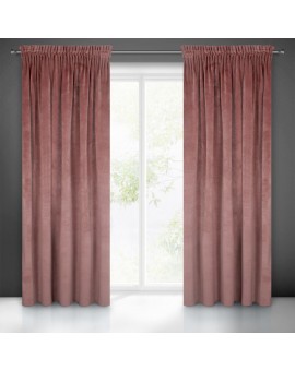 Zasłona różowa z ekskluzywnego aksamitnego welwetu 290 g/m2 140x270 cm taśma - VILLA