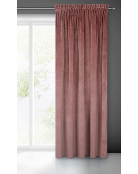 Zasłona różowa z ekskluzywnego aksamitnego welwetu 290 g/m2 140x270 cm taśma - VILLA Eurofirany | Time- 2
