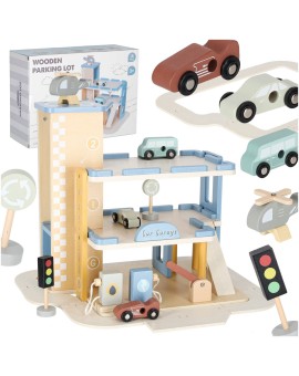 Garaż drewniany parking samochodowy piętrowy stacja benzynowa