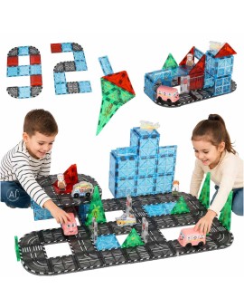 Klocki magnetyczne konstrukcyjne 3D miasto samochody 91 elementów