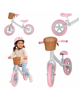 Rowerek biegowy Trike Fix Balance z koszykiem różowy