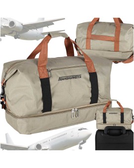 Torba podróżna sportowa bagaż podręczny do samolotu turystyczna beżowa