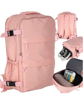 Plecak podróżny turystyczny bagaż różowy 45x30 cm