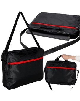 Torba na laptopa 15,6 cali na ramię z paskiem teczka biznesowa damska męska czarna