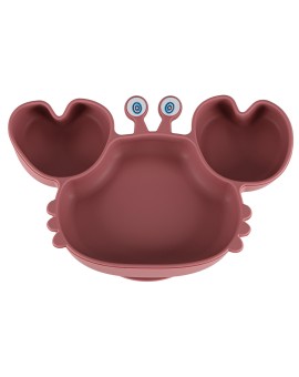 Naczynia silikonowe dla dzieci niemowląt krab zestaw 9 elementów ciemny róż Kik Sp. z o. o. Sp. k. | Time- 2