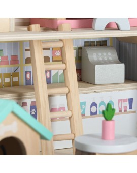 Domek w walizce hotel spa dla zwierząt drewniane mebelki figurki Kik Sp. z o. o. Sp. k. | Time- 2