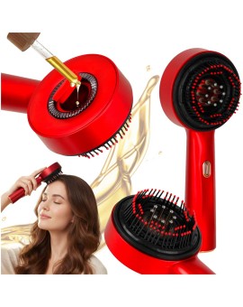 Masażer szczotka do masażu skóry głowy aplikator olejków USB czerwona