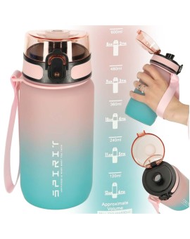 Butelka na wodę bidon z ustnikiem sportowy BPA FREE 600ml różowo-niebieski