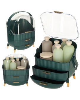 Szkatułka organizer na kosmetyki szafka zielona