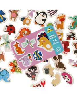 Puzzle dla dzieci układanka w puszce zwierzątka 48 puzzli 24 obrazki