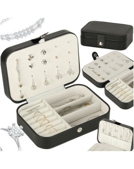 Szkatułka pudełko na biżuterię organizer czarny