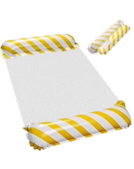 Materac dmuchany plażowy hamak wodny leżak fotel krzesło do pływania basenu żółty