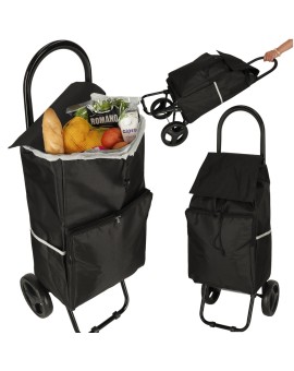 Wózek torba na zakupy na kółkach ze stelażem 95cm czarny