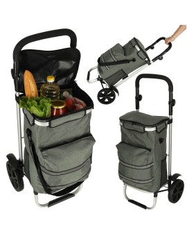 Wózek torba na zakupy na kółkach ze stelażem 100cm szary Kik Sp. z o. o. Sp. k. | Time- 2