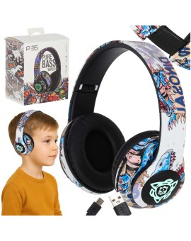 Słuchawki bezprzewodowe nauszne Bluetooth RGB Gaming Sport 150mAh