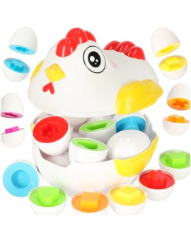 Układanka edukacyjna dopasuj kształty jajka 12 szt. kura Kik Sp. z o. o. Sp. k. | Time- 2