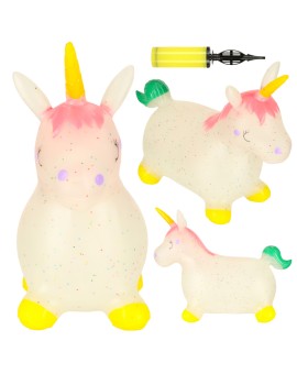 Skoczek dla dzieci do skakania z pompką gumowy jednorożec