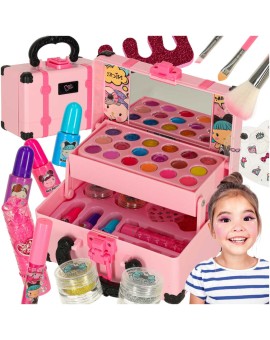 Kuferek zestaw kosmetyków do makijażu i paznokci makeup kosmetyki cienie lakiery walizka