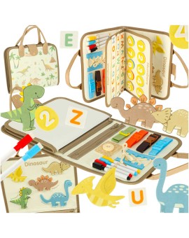 Tablica manipulacyjna sensoryczna montessori walizka dinozaury