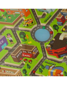 Gra labirynt magnetyczna planszowa drewniana do podróży duże miasto 2 graczy Kik Sp. z o. o. Sp. k. | Time- 2